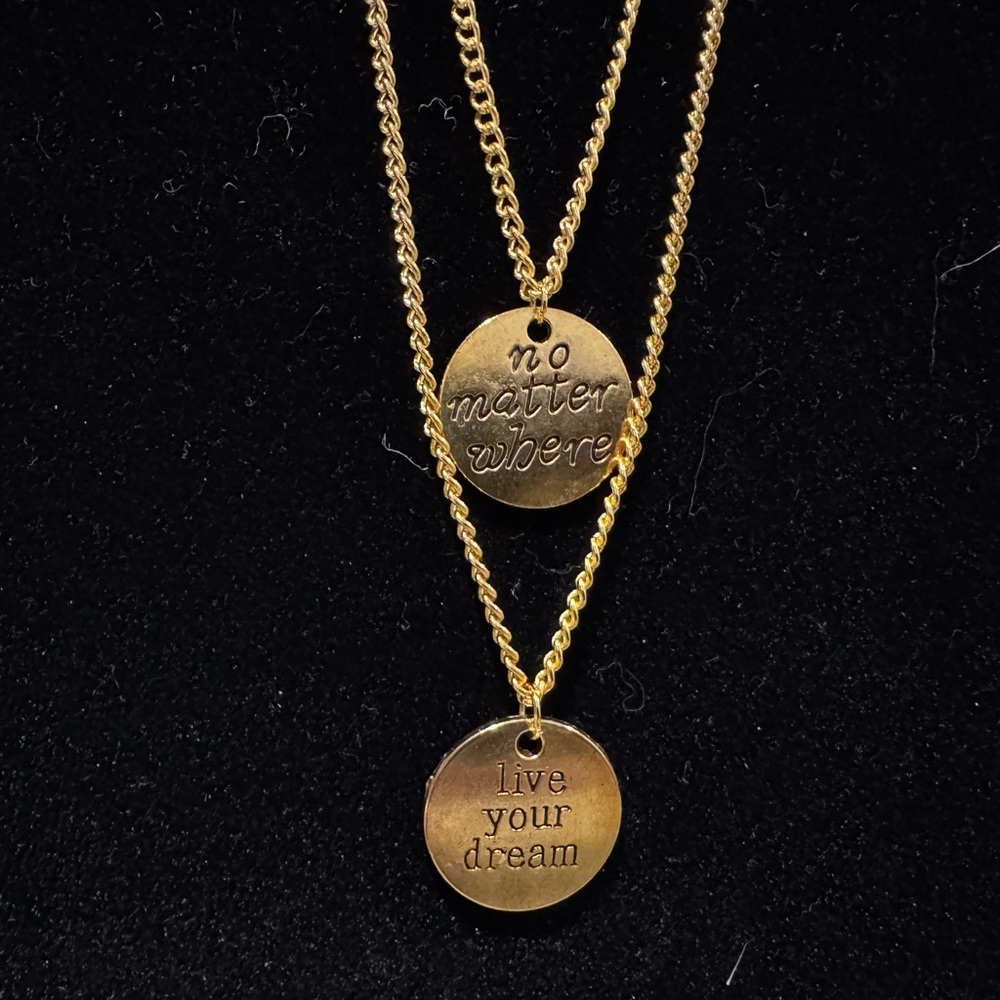 Double Necklace Inspirational gold Dainty Necklaces - Picture 2 of 3